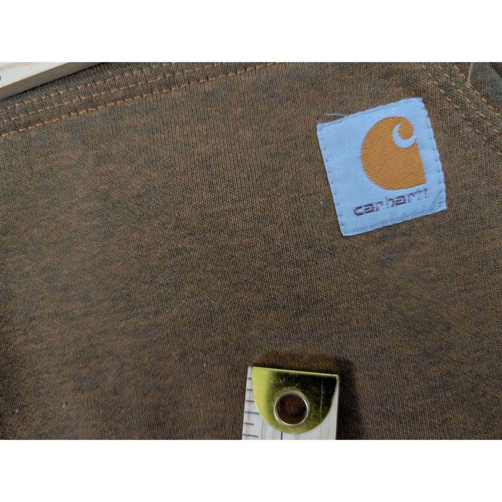 Carhartt Hoodie Mens XXL Brown Fleece Pullover Sweatshirt Kangaroo Pocket Faded‎